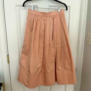 satin pleated maxi skirt